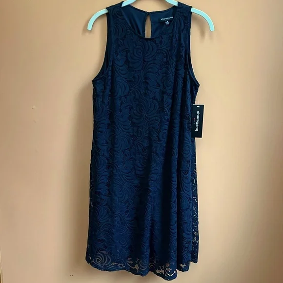 Sharagano Dresses | Sharagano Lace Swing Dress, Navy Blue, Sz 10 | Color: Blue | Size: 10 | Agascloset_124's Closet Sharagano Dresses | Sharagano Lace Swing Dress, Navy Blue, Sz 10 | Color: Blue | Size: 10 | Agascloset_124's Closet